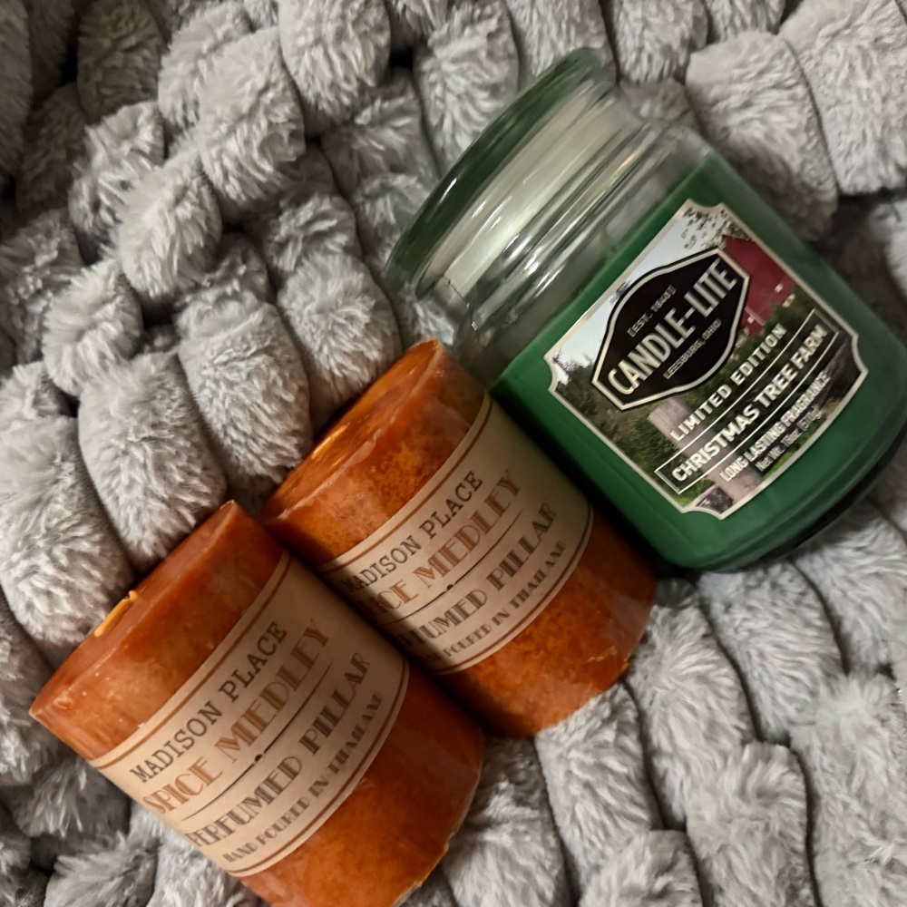 Spice Medley Perfumed Pillar Candle Set - Orange